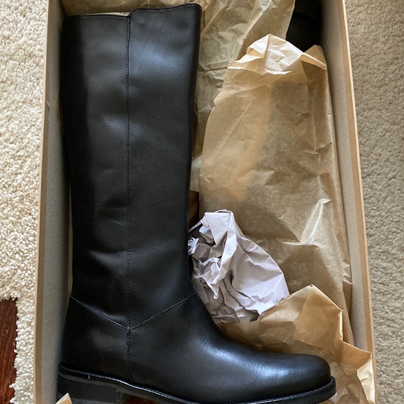 J crew black leather boot